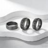 Trendy Stainless Steel & Titanium Silver Ring Set