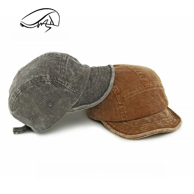 1pc Casual Solid Color Baseball Corduroy Caps for Men Women Soft Top Short Brim Baseball Hat Male Female Adjustable Snapback Cap