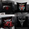 B-Bon J-Jovi Band Kussenhoes Bank Korte Pluche Dubbelzijdig HD Print Kamer Huis Kantoor Cadeau Kussenhoes