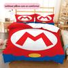 Mario Cartoon Pattern Bedding Home Decoration Birthday Gift ( 1 duvet cover + 2 pillowcase, without core),fan merchandise.