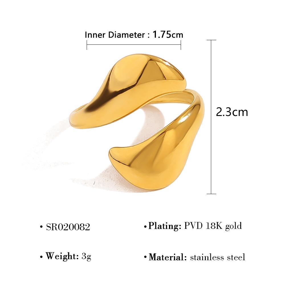 18K Gold Nicht verblassend Leichter Luxus High-End Lava Edelstahl Offener Ring Damenring Ring Ring