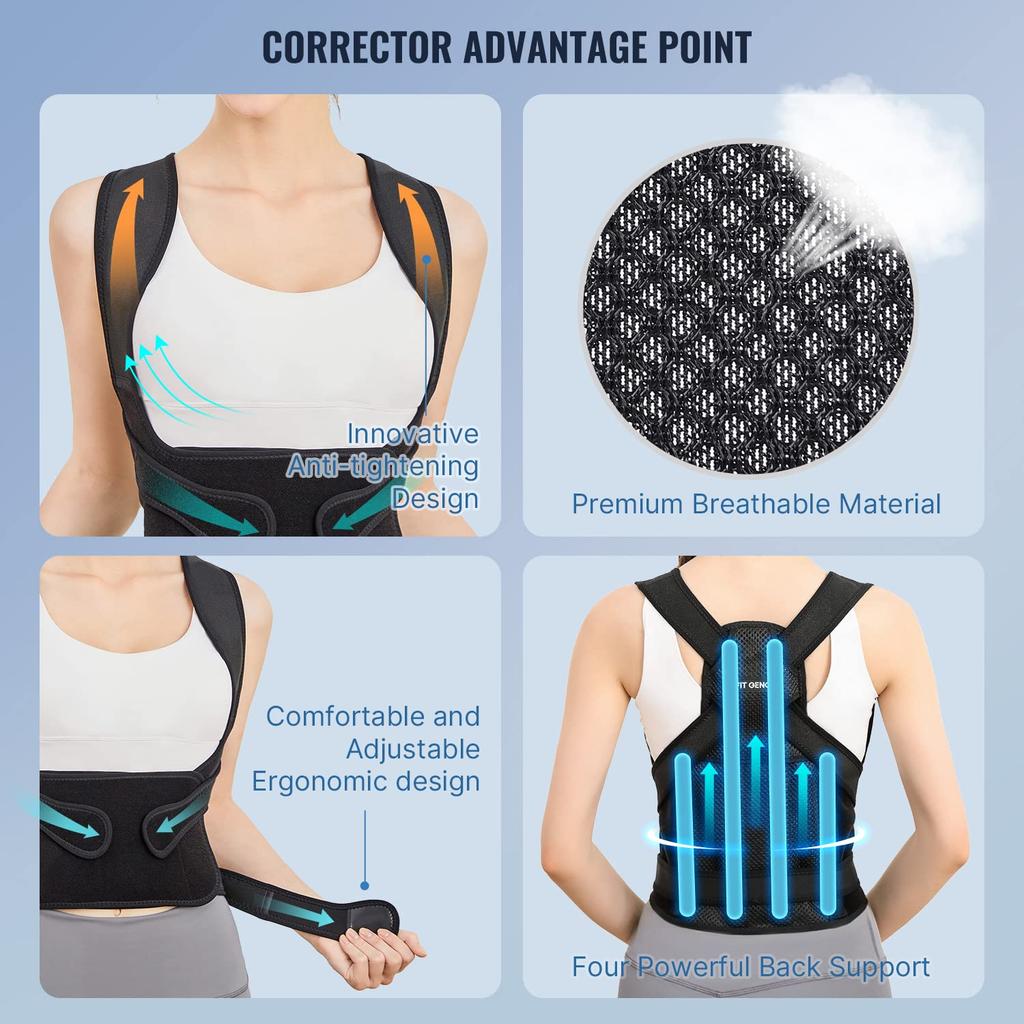 Back Brace Straightener Posture Corrector for Scoliosis Hunchback Correction Back Pain Spine Corrector Support Posture Trainer