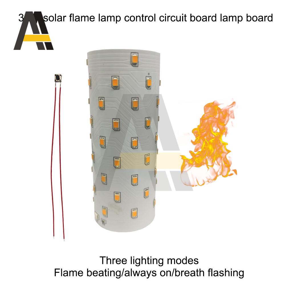 3.7V Solar Flame Lamp Board 3 Modes 51 LED Flame Light Circuit Board Battery Powered Solar Candle Lamp Board Electrical Supplies