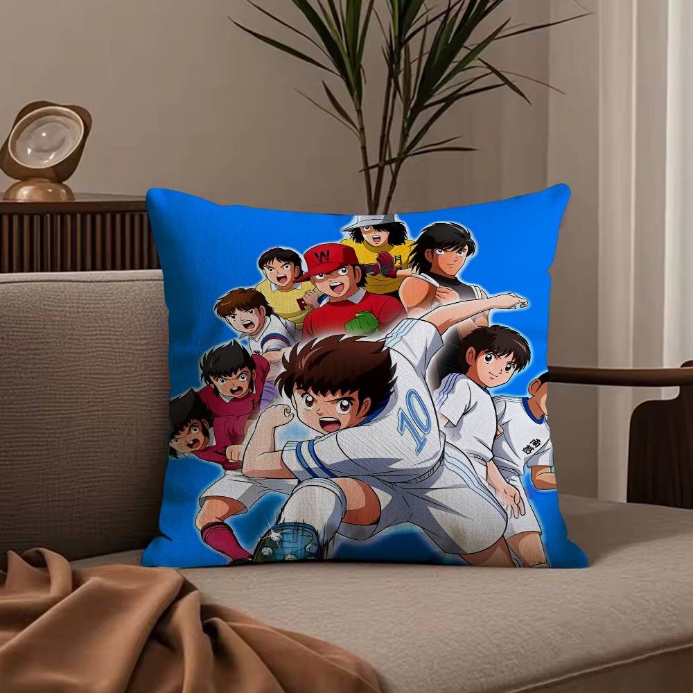 Hot Anime C-Captain T-Tsubasa Pillow Case Anti-dustmite Pillowcase Invisible Zipper Silky Short Plush Sofa Cushion Cover