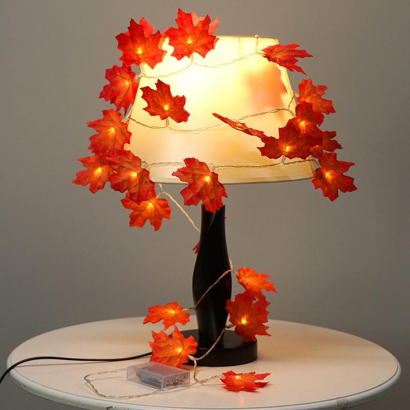 Pendant Maple Christmas Leaves Lighted Fall Garland 102030 Led Lights String