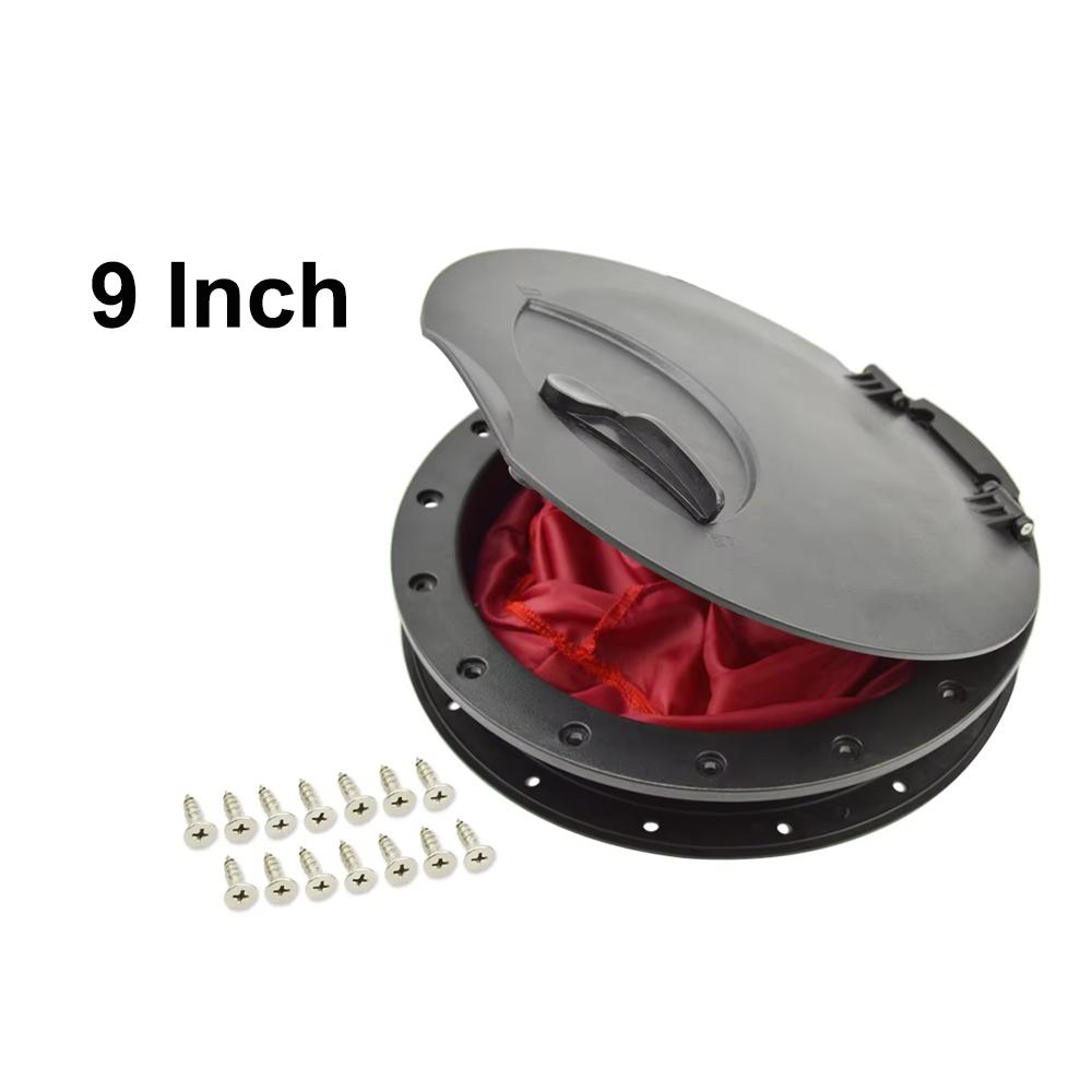 8 Inch / 9 Inch Inner Diameter Kayak Hatch Cover Deck Plate ABS Easy Install Accessories Hatch Cover Boat Screws Round Red Bag Inner 9 Inch