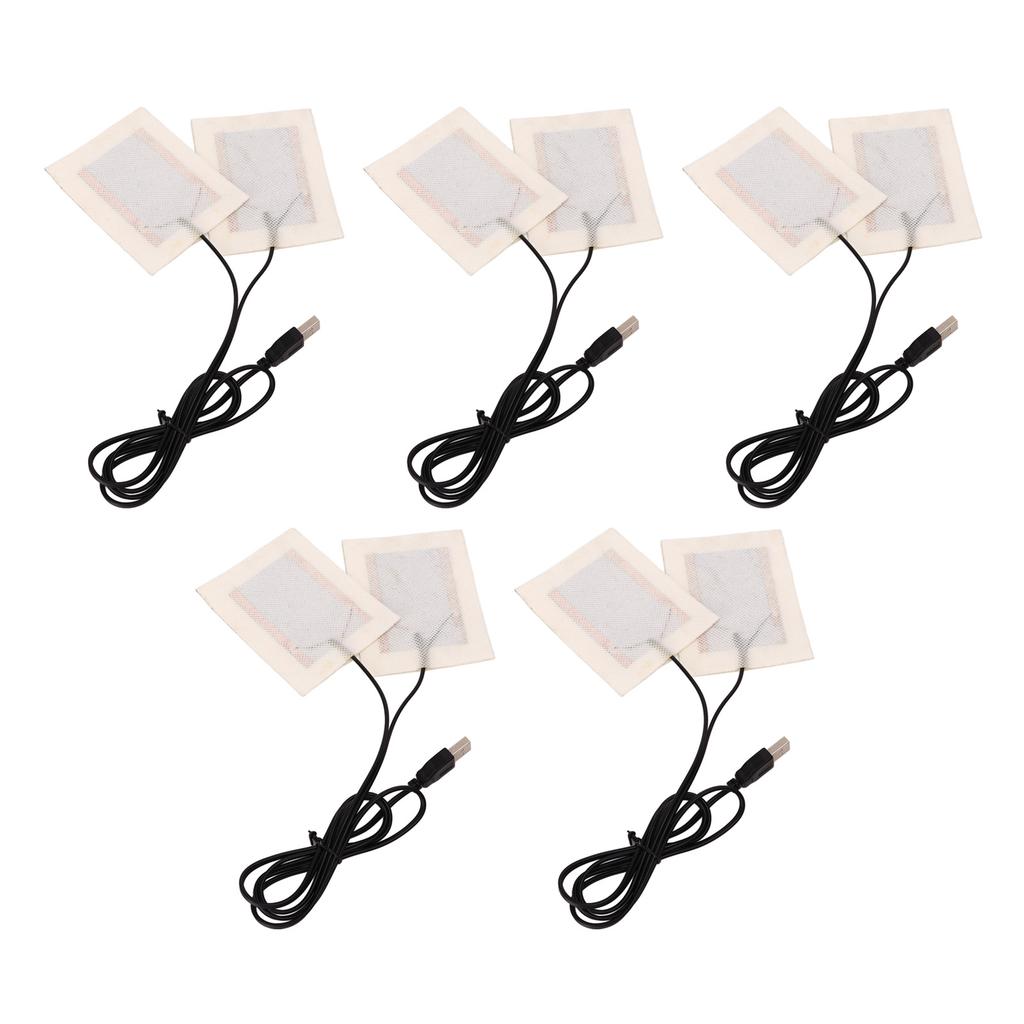 5 PCS DC5V USB Electric Cloth Heater Pad Portable Comfortable Heat Pad for Neck Back Abdomen Lumbar