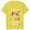 Funny Christmas Party T-Shirt Full of Christmas Spirits Tees Merry Xmas Drinking Gift for Men Clothing Casual Short Sleeve Tops