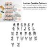 26PCS 26 Letter Shapes Alphabet Cookie Cutters Stainless Steel Smooth Surface Fondant Letter Mold Compact Size Food Contact Use