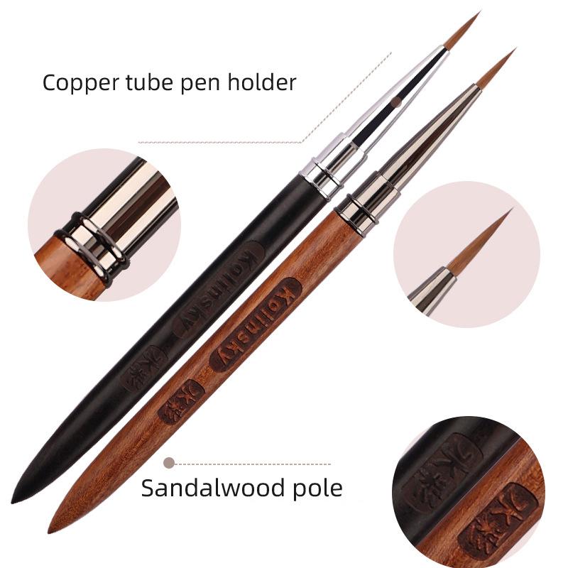 Wood Handle Triangular Petal Nail Brush Acrylic Nail Art Liner Brush Grid Stripes Flower Painting Drawing Pen Diy Manicure Tool