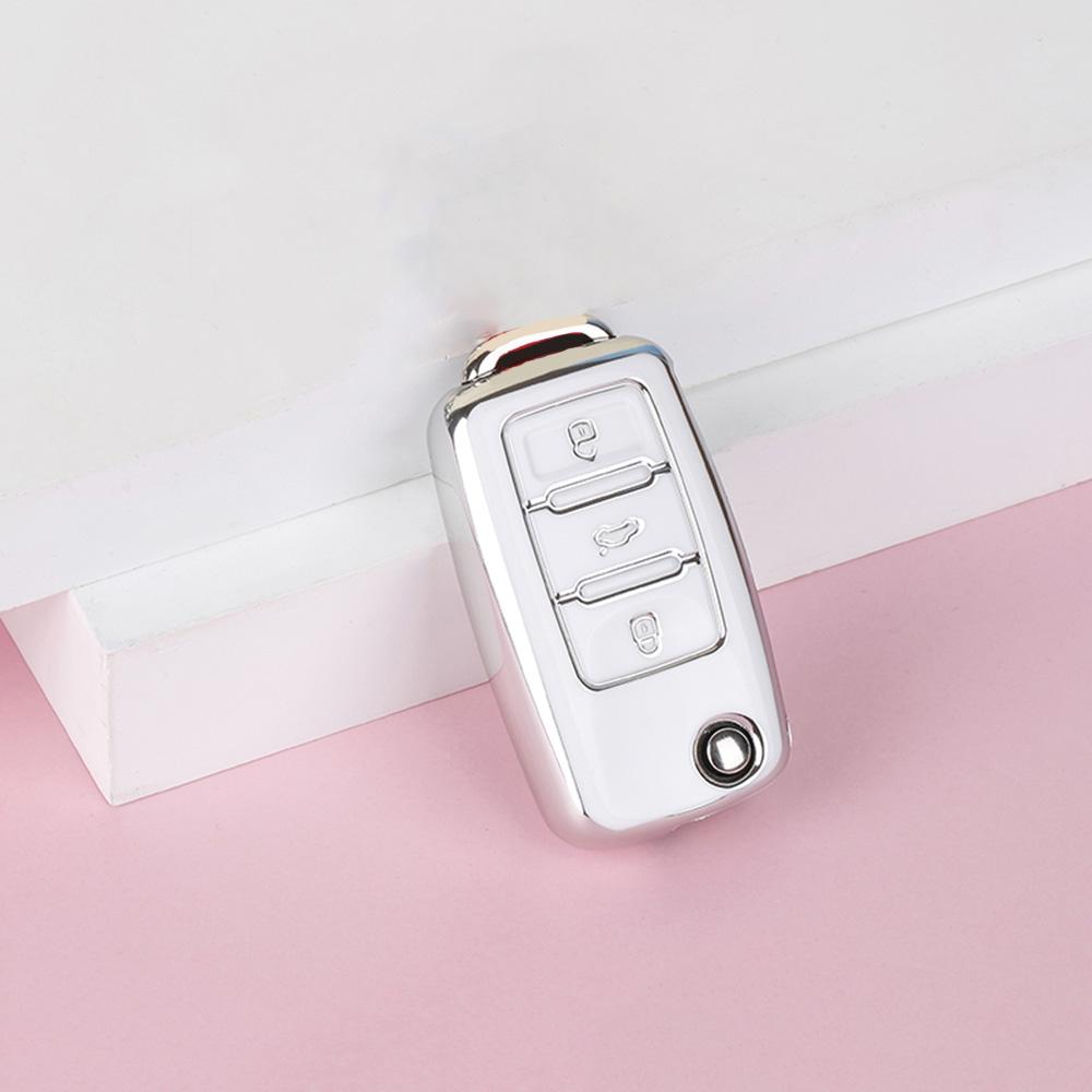 Car Key Cover Case Holder Keychain For Vw Volkswagen Polo Golf Passat Beetle Caddy T5 Up Eos Tiguan Jetta For Skoda Octavia A5