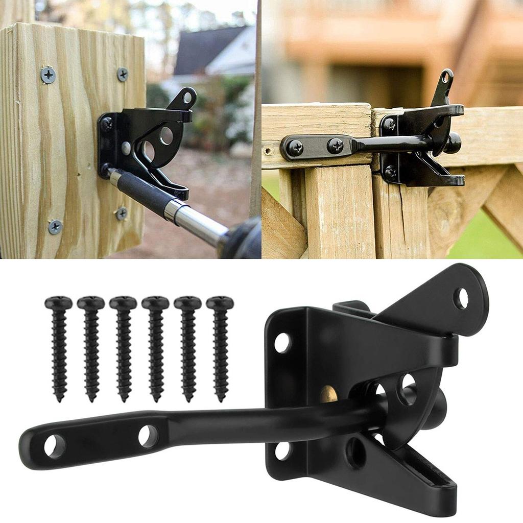 thumbnail image 2 of Self-Locking Gate Latch For Wooden Fences - Heavy Duty Gravity Lock For Pool, Yard & Garden Gates 2 of 14