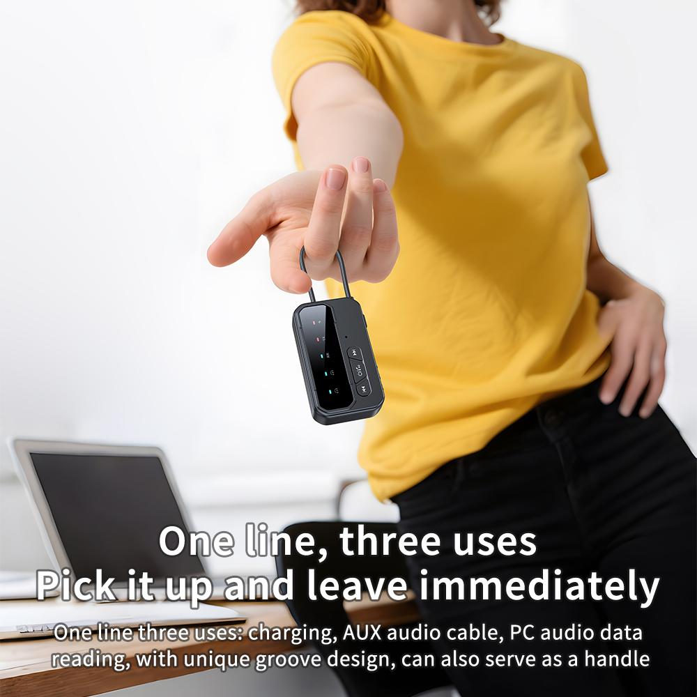 2 In 1 Bluetooth 5.4 Audio Receiver Transmitter 3.5MM AUX With Mic Music Wireless Adapter For Headphones PC TV Car Speakers