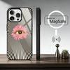 Big Eyes Trendy Print Lines Phone Case For iPhone17,16,15,14,13,12,11 Plus,Pro Magnetic For Magsafe Wireless Charging