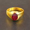 Ruby Oval Cut With 925 Sterling Silver Gold Plated Ring For Men's #B536 JL375684156616