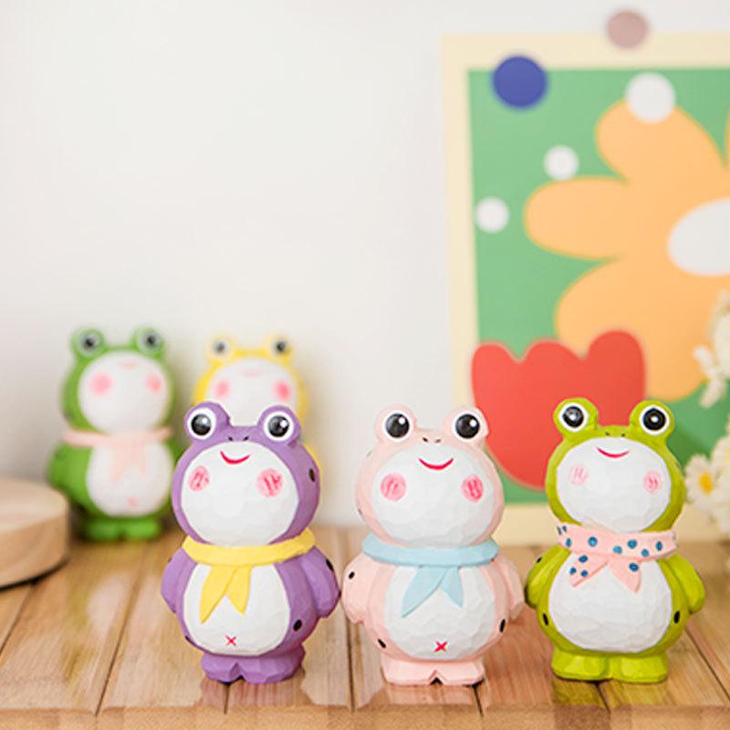 Wooden Frog Decorative Sculpture Handcrafted Gift For Home Decor And Collectors