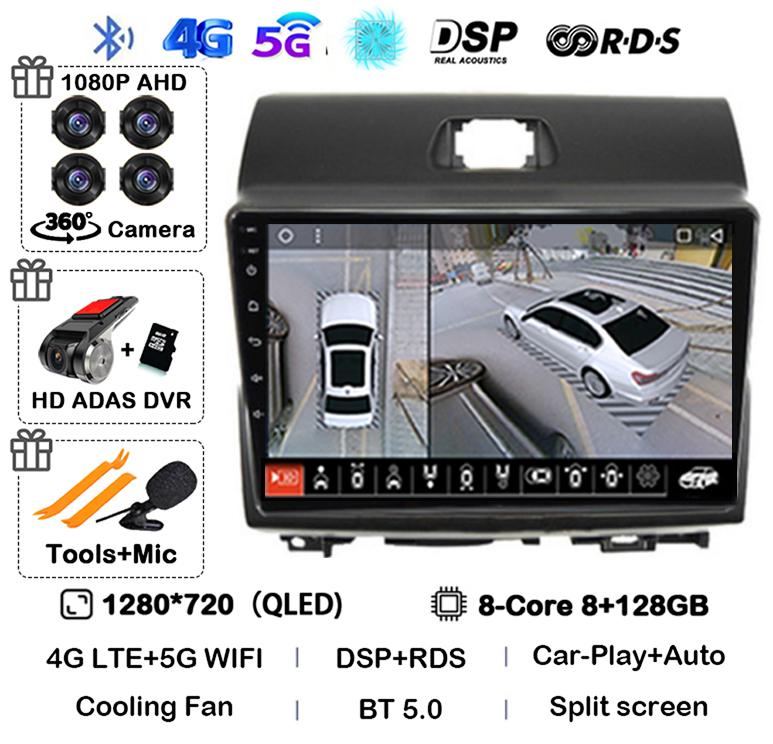 Android 14 Carpaly Auto Car Radio For KIA Ray 2011-2017 4G+WIFI GPS Navigation Video Multimedia Video Player Stereo 360 Camera