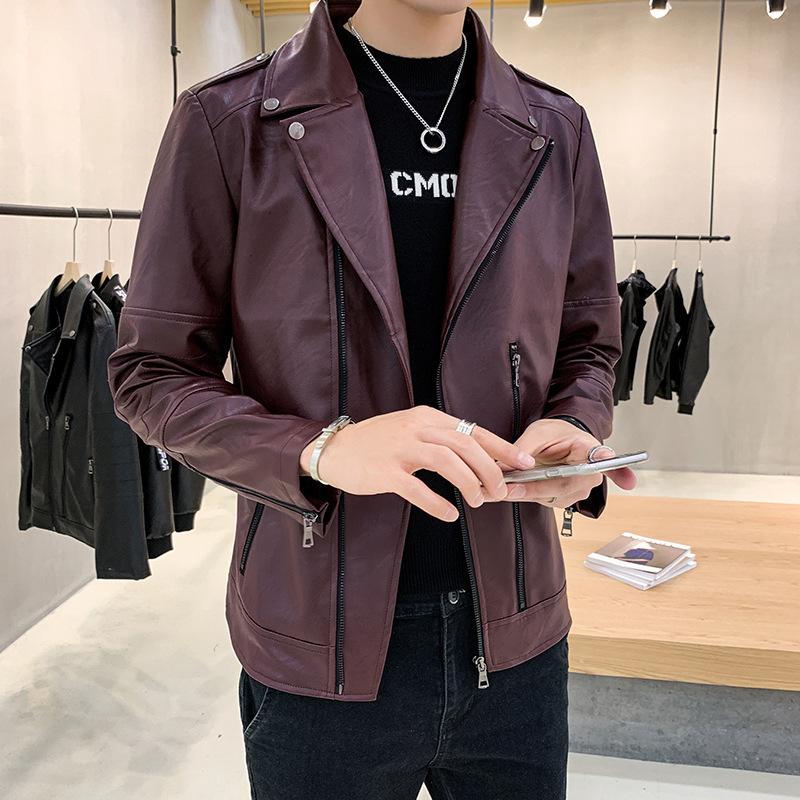 Leather jacket men's loose youth handsome trend new autumn locomotive clothing men's leather jacket jacket