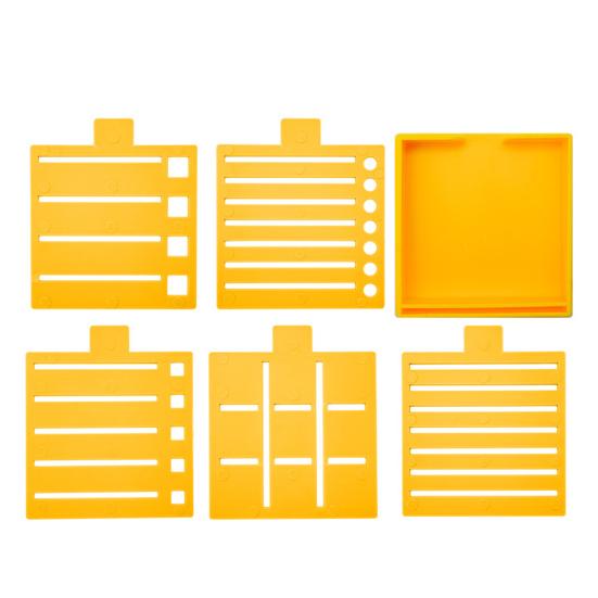 Note Holder for Desk Plastic Note Box with 5 Templates And Clamp Multi-Functional Note Organizer for Office School Home Use