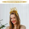 Fabric 2025 Digital New Year Party Headband Gold Foil Glitter Holiday Hair Hoop Head Boppers New Year Eve Party Accessories