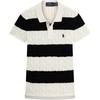 Polo SS25 Slim Fit Cotton Cable Knit Short Sleeve Polo Shirt Women Tops Multicolor WMPOKNINB920135-101