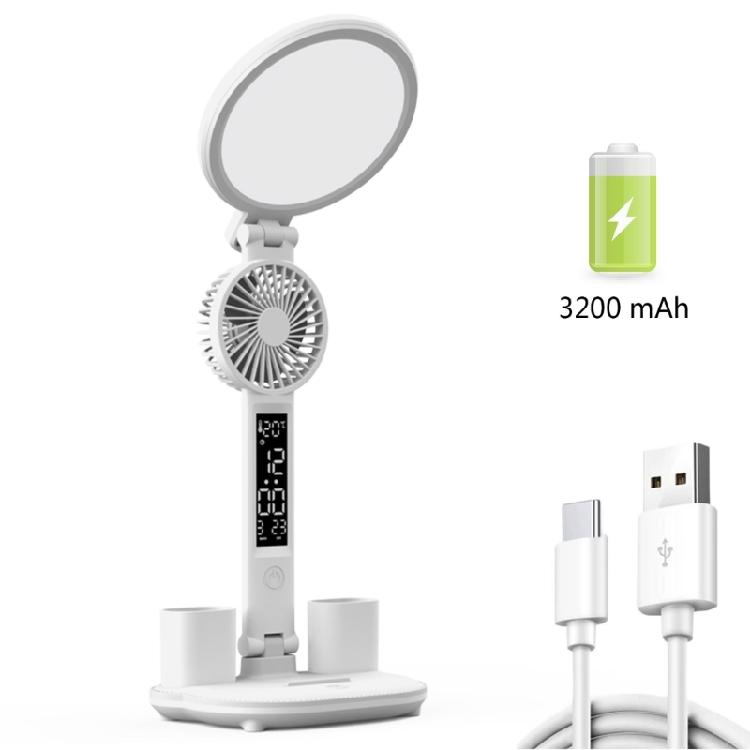LED Ambient Light Lamp For Desk, 3200mAh Rechargeable Battery/USB Charging Table Lamp Fan for Study, Desk Reading Lamp
