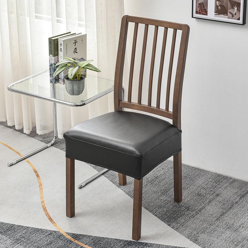 WaterProof Square Chair Cushion Cover PU Leather Seat Slipcover Chair Cover for Kitchen Hotel Banquet Dining Living Room 1PC