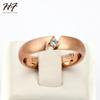 Top Quality CZ Crystal  Wire Drawing Process Rose Gold Color Lover's Ring Austrian Crystal Full Sizes HotSale R441 R442