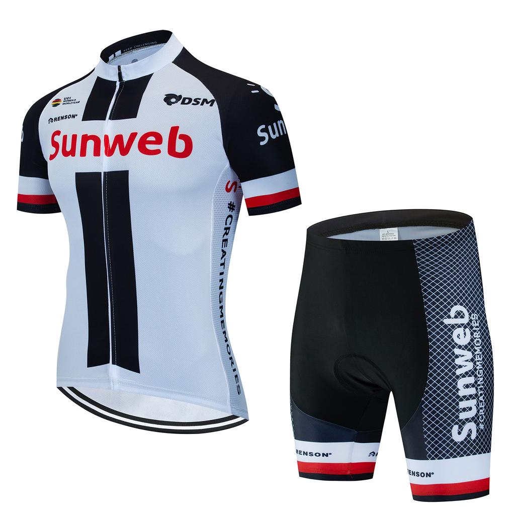 Sunweb 7 Hour Ride Pad Maillot Cycling Man Mtb Clothing Man Men's Cycling Gel Shorts Cyling Jersey Men Summer Mountain Bike Set