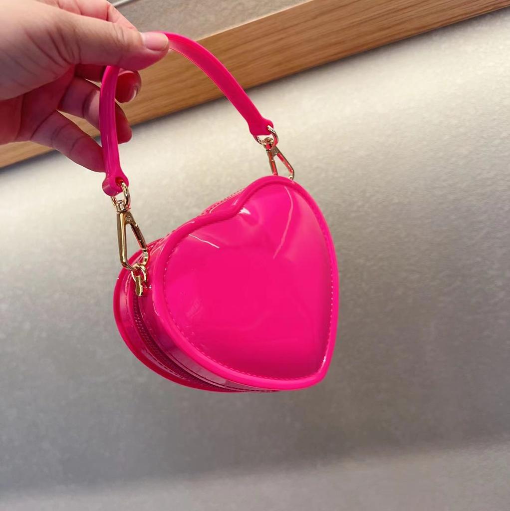 Little Fairy Peach Heart Jelly Bag Children'S Bag Fashionable Cute Wind Mini Bag Personalized Love Bag