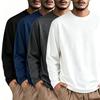 Classic Mens Big and Tall Shirts Cotton Long Sleeve Crewneck Casual Tops Plus Size Basic Tee Shirts Business Loose Men T-shirt