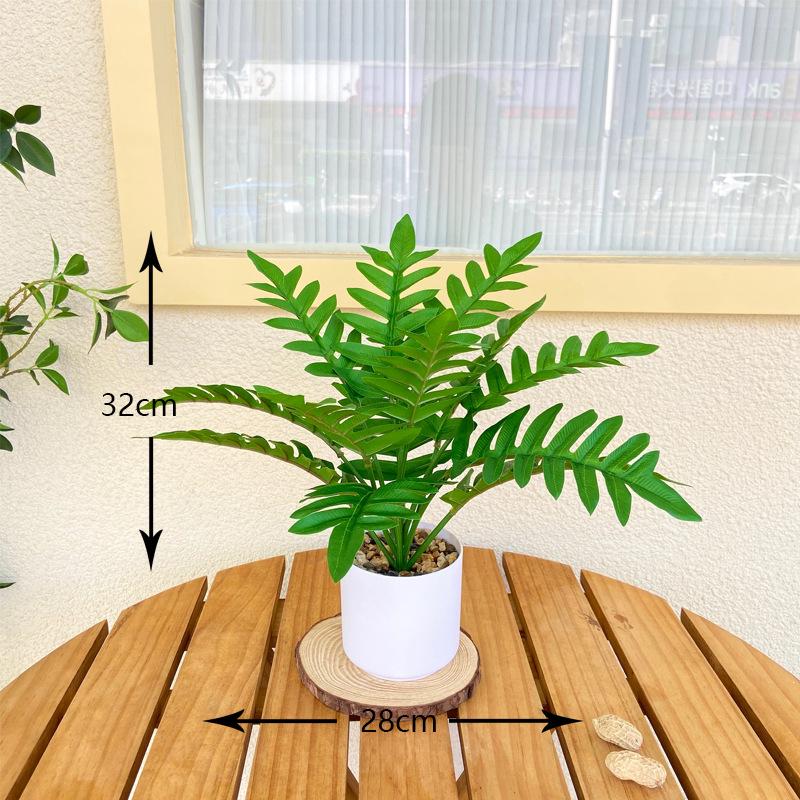 Nordic Artificial Monstera Bonsai - Small Potted Office Desk & Living Room Decor Green Plant.