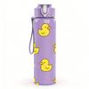 1PC Yellow Rubber Duck Pattern 750ml Color Plastic Sports Water Bottle Leakproof Flip Straw Lid Suitable for Sports Office Home Use