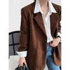 Women's Corduroy Blazer Jacket Single Breasted Oversized Casual Workwear
