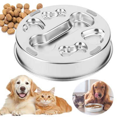 304 Stainless Steel Slow Feeder Dog Bowls with Non-Slip Mat Dog Wat Anti-Choking Pet Food Bowls for Small & Medium Dogs