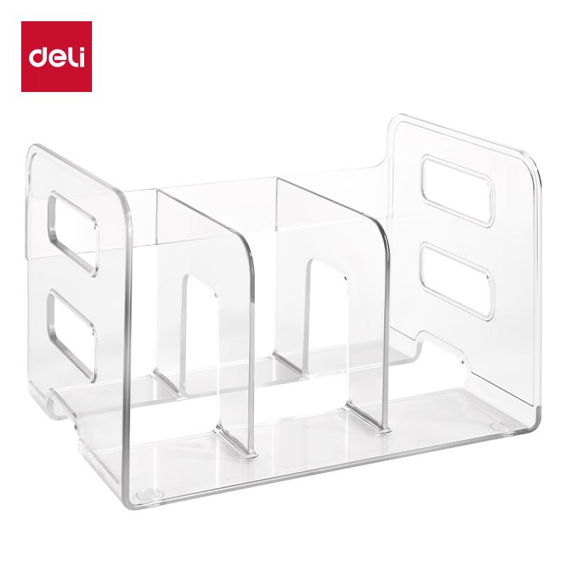 Deli Transparent Desktop Bookend with Pen Holder