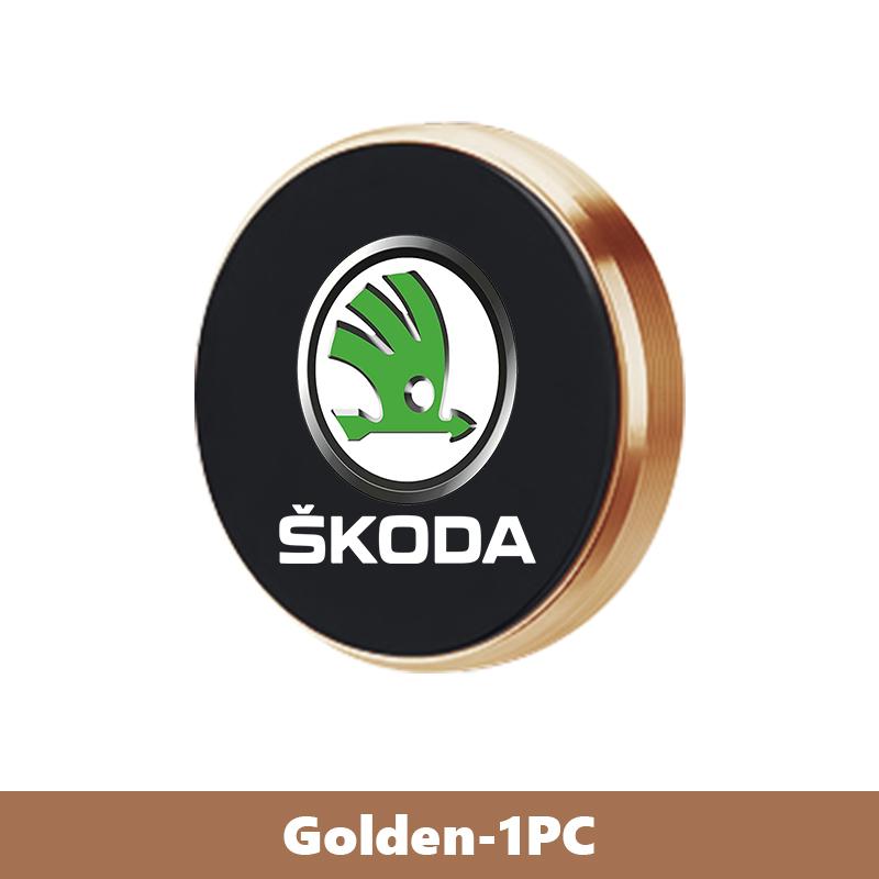 AES1 For Skoda Car Magnetic Mini Phone Holder 360° Adhesive Phone Stand Interior Accessories Rapid Octavia Derivative Enyaq-iV