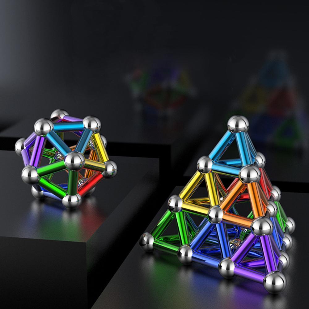 23MM 3D DIY barevné magnetické stavební tyče Hračky Magnet vzdělávací hračky Stohovací sada hraček pro děti Puzzle s úložným boxem