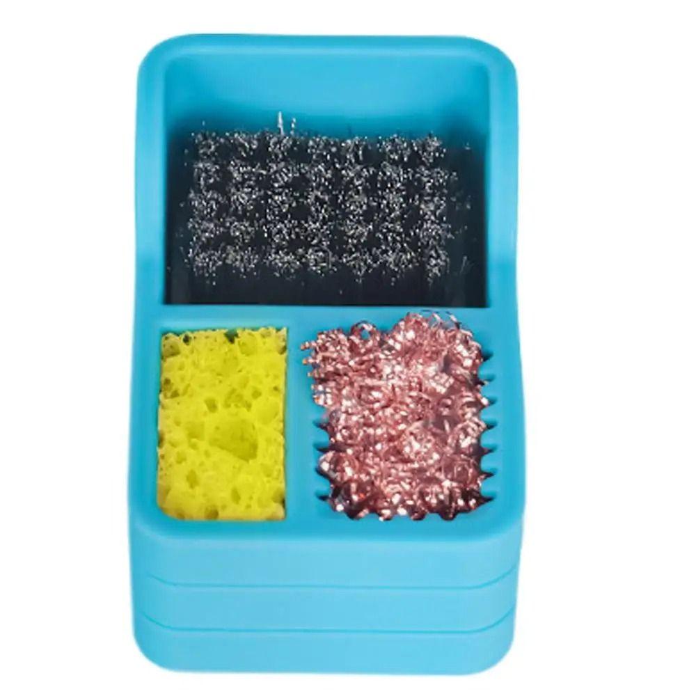 3 IN 1 Soldering Iron Tip Cleaner High Performances 360° Cleaning Solder Tip Cleaner Mini Tool Desoldering Mesh Box