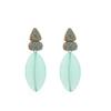 Geometric Layered Drop Earrings With Rhinestone Accents Bold Statement Jewelry Women Blue Green Pink Purple