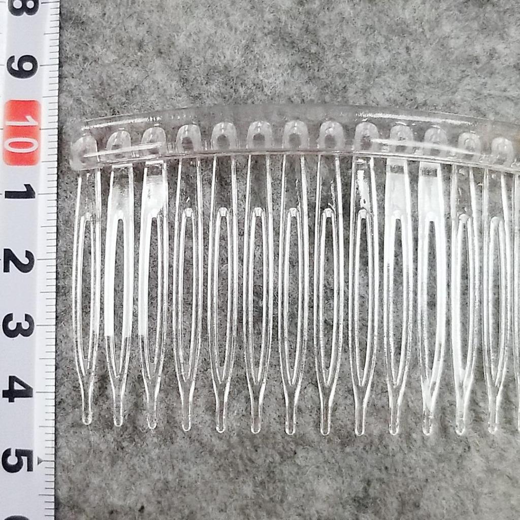 14-Tooth Korean Style Transparent Plastic Hair Comb for Bridal Accessories (4.5 X 7cm)