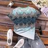 Summer Loose Round Neck T-shirts Ethnic Style Fashionable Straight Tube Short Sleeved Women's T-shirts