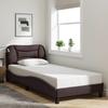 LED Bed Frame without Mattress  Hvar  Dark Brown 80x200 cm Fabric