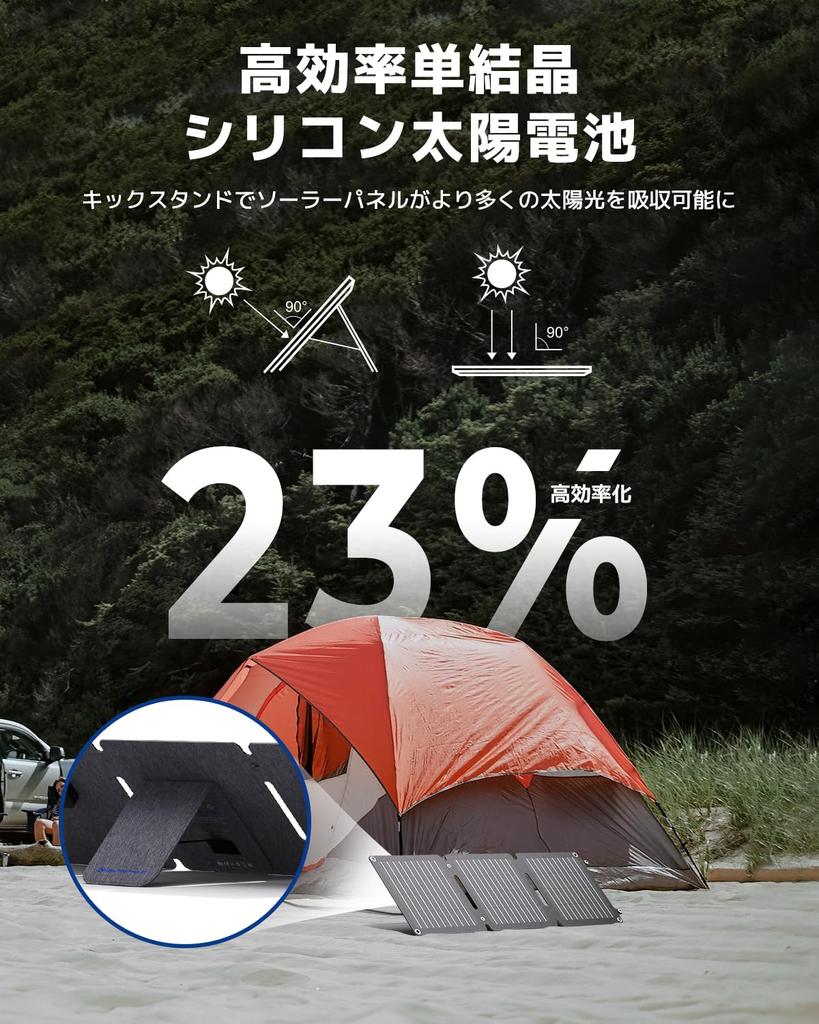 BigBlue 20W solcellepanel ETFE-materiale 2 USB-porter Solarlader IP65 Vanntett og støvtett liten solcellelader Sammenleggbar Single Crystal High