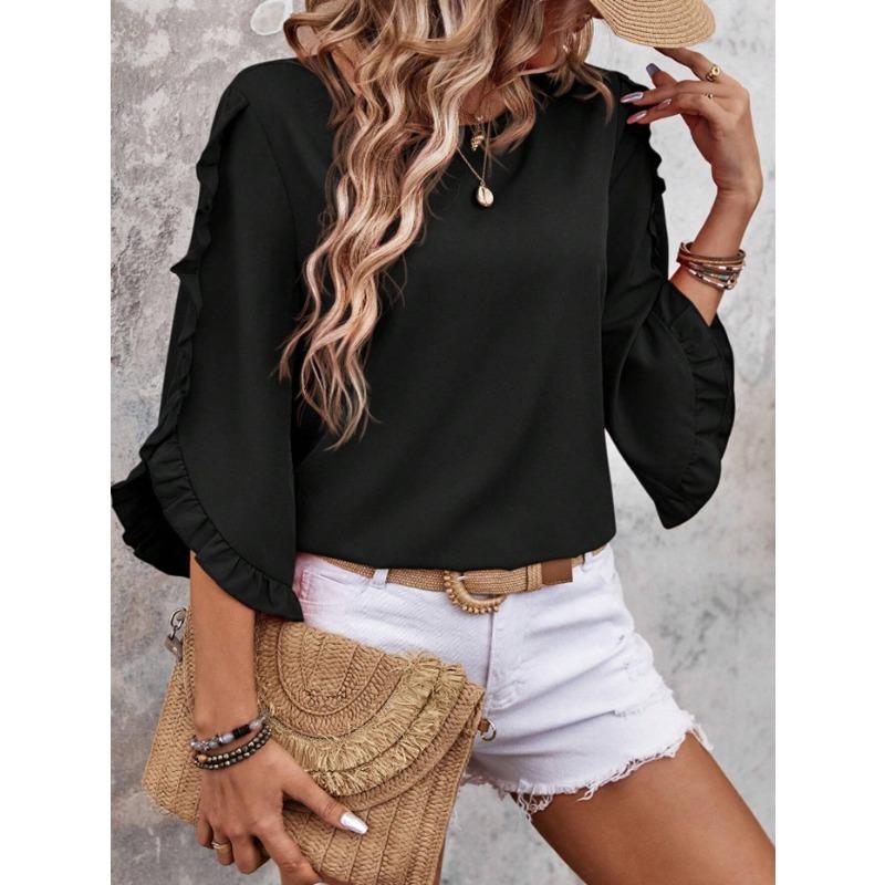 BITCED Women's Fashion Casual O-Neck 1/2 Sleeves Blouses & Shirts