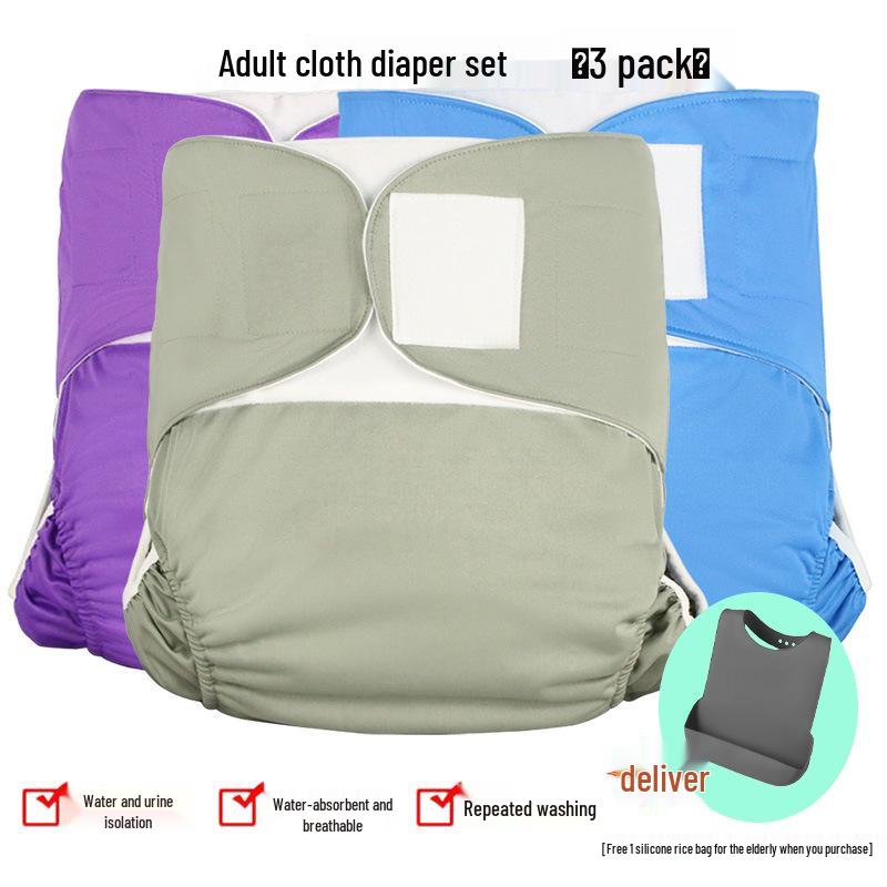 Breathable Portable Washable Adult Cloth Diapers - Absorbent and Comfortable for Seniors