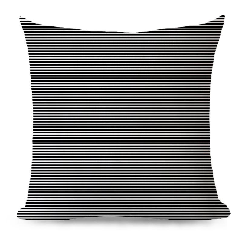 Nordic Style Pillow Cover, Geometric Lines, Living Room Sofa Back Cushion Cover, Cushion Cotton and Linen Car Pillow