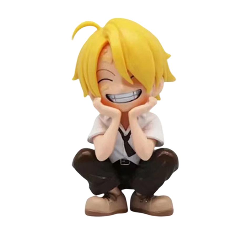 12-15cm ONE PIECE  Anime Monkey D Luffy Roronoa Zoro Q-Version PVC Model Desktop Car Ornament  Kids Birthday Christmas Gift Toys