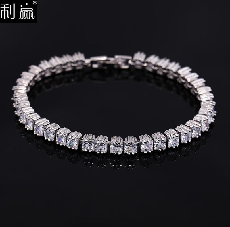Jewelry Aaa Zircon Bracelet Electroplated 3-Layer Real Platinum, Women'S Hand Jewelry, Gift Jewelry