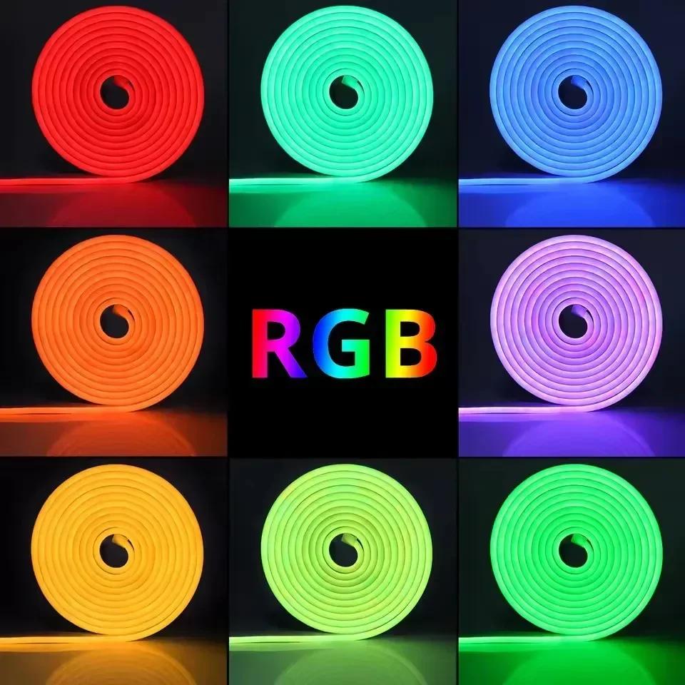 Rgb Neon Led Light Strip Dc24V Outdoor Waterproof 5M 30M 10/15/20 Meters Neon Led Tape Bluetooth App Smart Neon Led Bar Ribbon